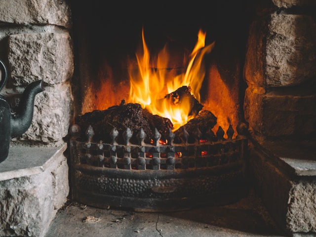 Burning peat